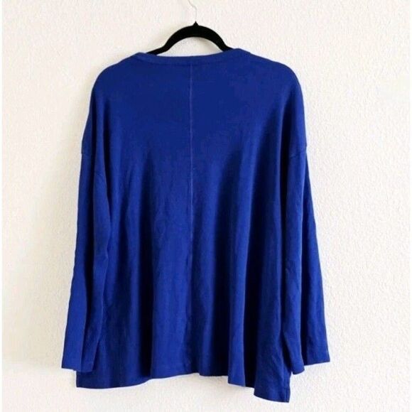 COS Stepped-Hem Long-Sleeved TopCotton Size Large Blue - Picture 8 of 11